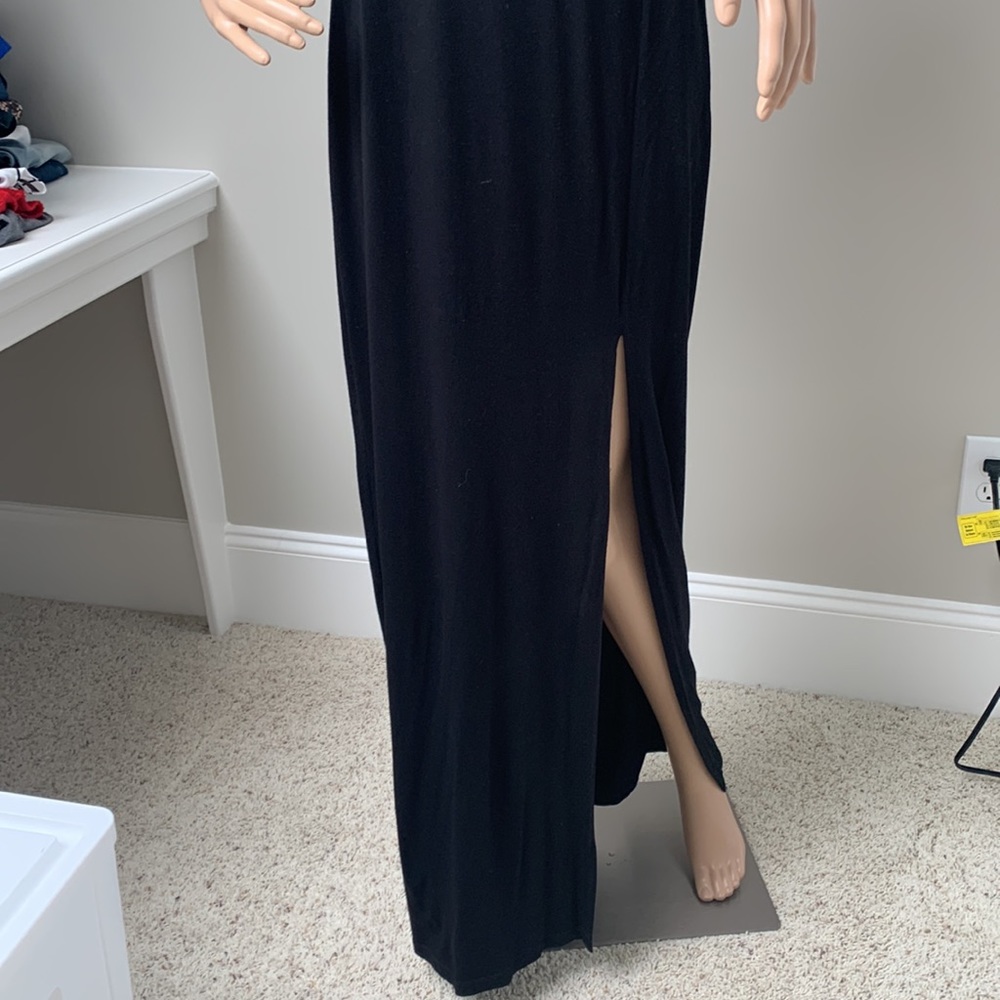 ASOS Long Maxi Dress Black Sleeveless Size 14 - Picture 2 of 6